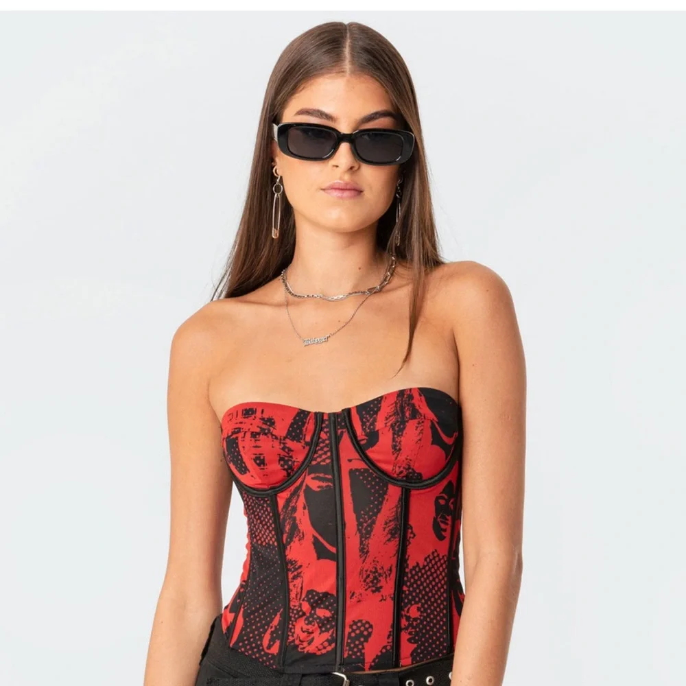 Aly Mesh Corset Top & Tati Mini Mesh Skirt  (set) - Picture 2 of 4